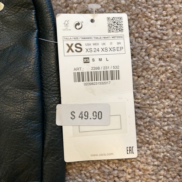 NWT Zara leather floral mini skirt - Picture 5 of 5